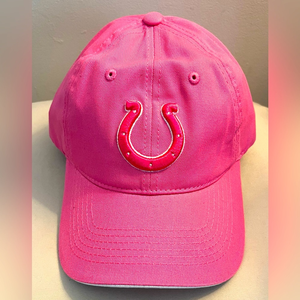 NWT INDIANAPOLIS COLTS Women's Pink Hotseshor Baseball Cap With Adjustable Strap